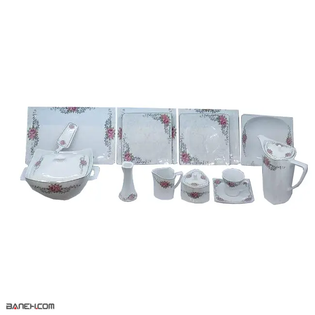سرویس غذاخوری چینی چهار گوش 108 پارچه Chinese 108 pieces