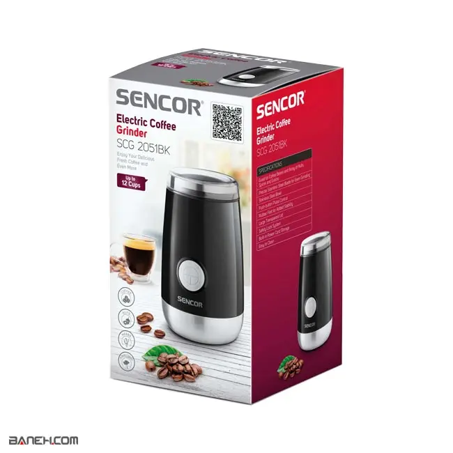 خرید آسیاب قهوه سنکور 150 وات SCG 2051BK Sencor