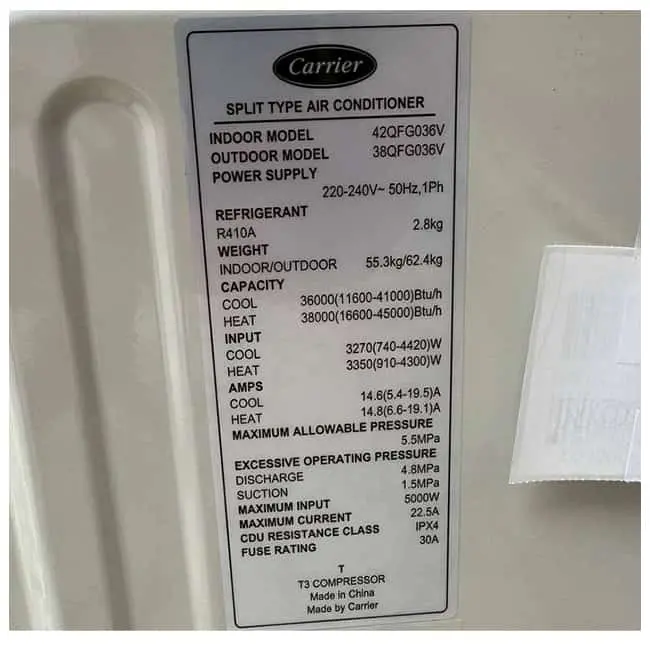 کولر گازی ایستاده کریر 36000 اینورتر 42QFG036V T3