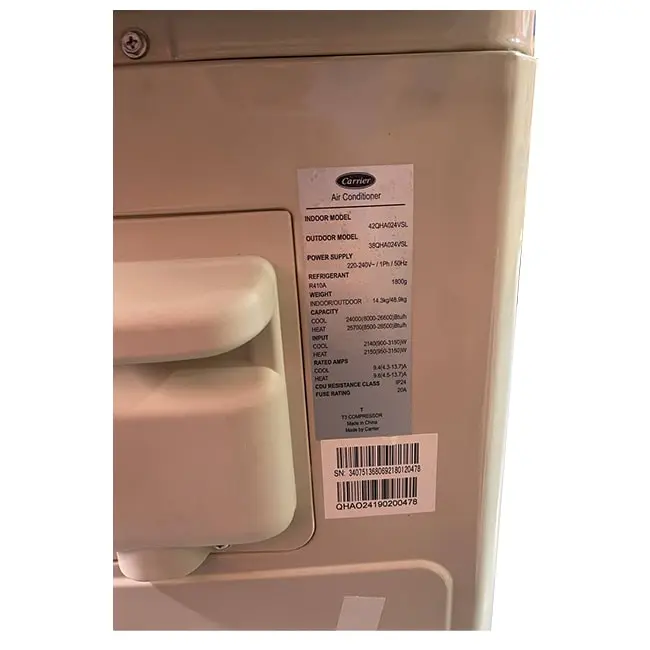 کولر گازی کریر اکو پلاس 24000 اینورتر 42QHA024VSL T3