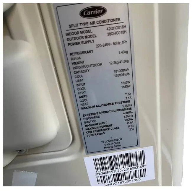 کولر گازی کریر 30000 مدل 42QCF030733G