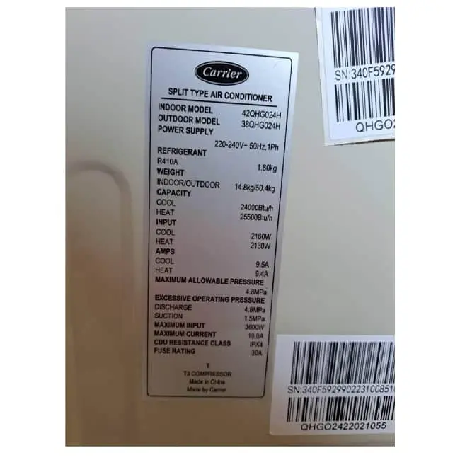 کولر گازی کریر 30000 مدل 42QCF030733G