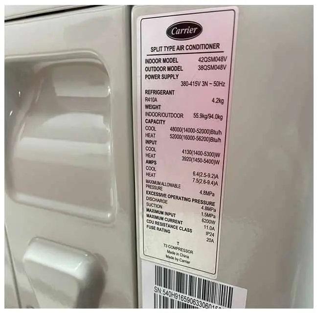 داکت اسپلیت کریر 48000 اینورتر 42QSM048V T3