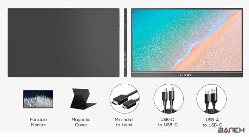 3 مانیتور پرتابل قابل حمل 15.6 اینچ آرزوپا S1 Table S1 Table Arzopa 13 .jpg مانیتور پرتابل قابل حمل 15.6 اینچ آرزوپا S1 Table
