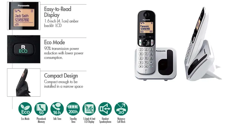 تلفن بی‌ سیم پاناسونیک KX-TGC210 Panasonic