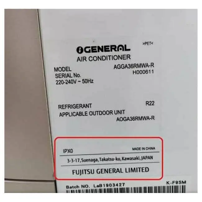 کولر گازی ایستاده اجنرال 36000 کاوازاکی AGGA36RMWA-R