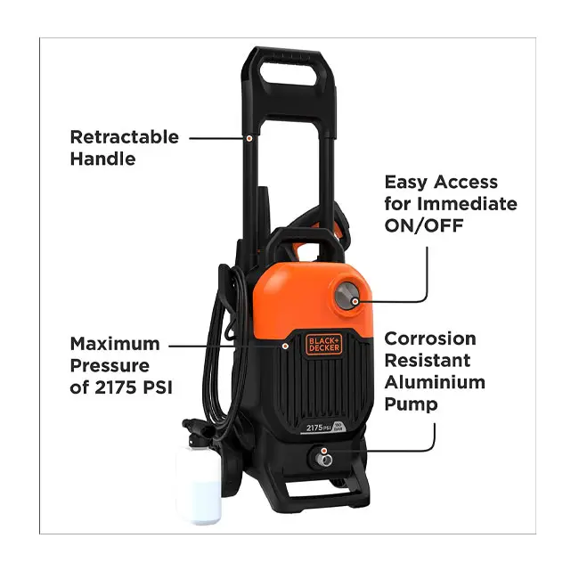 کارواش خانگی بلک اند دکر 2000 وات 150 بار مدل BEPW2000-B5 PSI 2100
