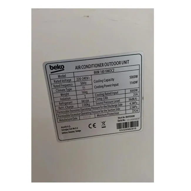 کولر گازی بکو 24000 اینورتر BKM 180 XMOC2 T1 سرد دو پنل