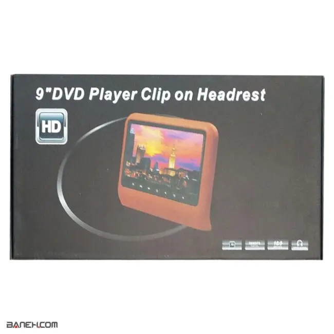 مانیتور پشت سری خودرو 9 اینچی car clip on headrest 9inch DVD player