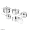 dl1080 .1 5 سرویس قابلمه استیل 10 پارچه دلمونتی DL1080 Delmonti Cookware set