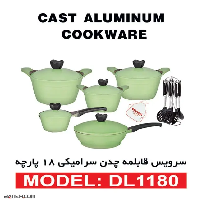 سرویس قابلمه دلمونتی چدن سرامیک 18 پارچه DL1180 Delmonti