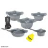dl1280 .9 1 سرویس قابلمه چدن 18 پارچه DL1280 Delmonti Square Cookware set