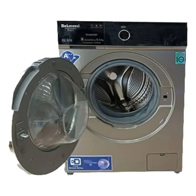 ماشین لباسشویی 9 کیلویی دلمونتی dl515 سفید نقره ای