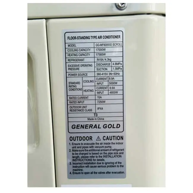 کولر گازی ایستاده جنرال گلد 60000 اسکرول GG-MF60000D Scroll T3