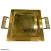 gold plating 3 2 سینی چای مربعی طلایی 25SA Gold plating tray