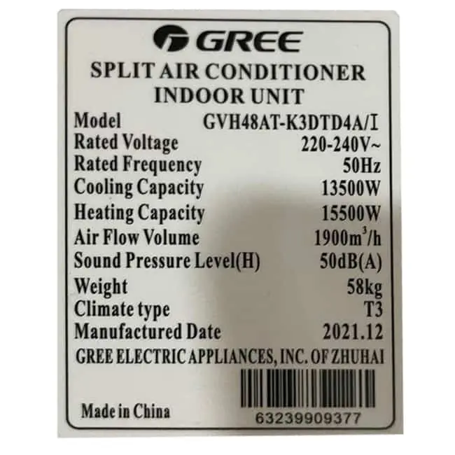 کولر گازی ایستاده گری 48000 اینورتر GVH48AT-K3DTD4A/I