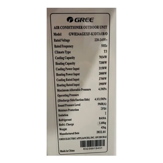 کولر گازی گری 24000 پلار مکس GWH24AGEXF_K3DTA1B اینورتر