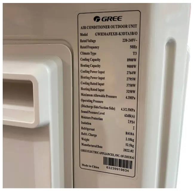 کولر گازی گری 30000 اینورتر GWH30AGEXH-K3DTA2B/I T3