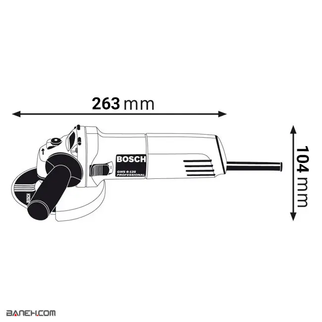 فرز بوش 670 وات حرفه ای GWS 6-125 Bosch Professional
