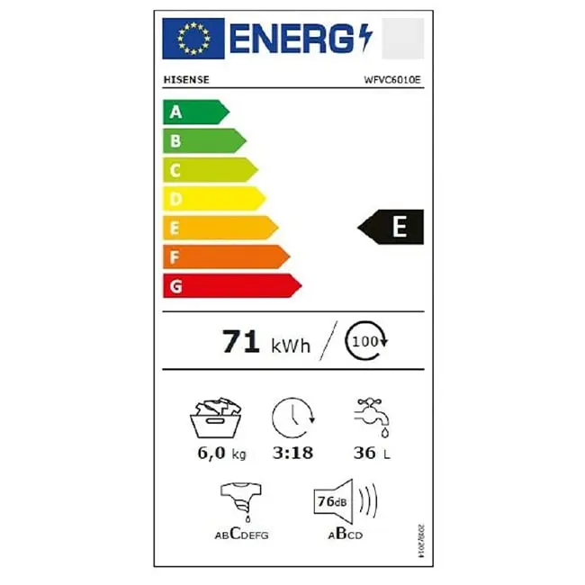 ماشین لباسشویی هایسنس ۶ کیلویی WFVC6010 سفید نقره