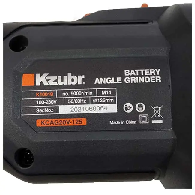 فرز وسط شارژی زوبر 20 ولت KCAG20V-125 K10018 براشلس