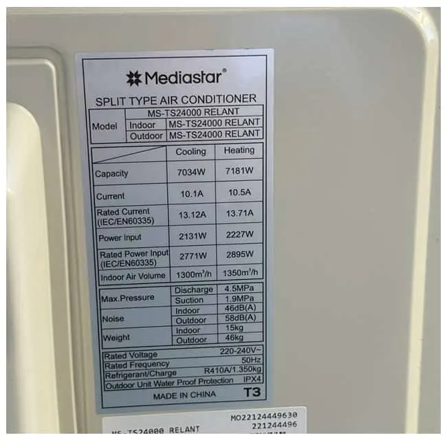کولر گازی 24000 مدیا استار رلانت MS-TS24000 RELANT T3
