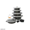 ns 6015 9 2 سرویس قابلمه 15 تکه چدن ناسا NS-6015 NASA ceramic Cookware Set