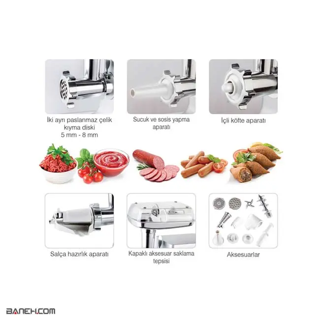 3 چرخ گوشت فکر گیربوکسی فلزی Fakir Rissole Meat Grinder rissole 6 1.jpg چرخ گوشت فکر گیربوکسی فلزی Fakir Rissole Meat Grinder