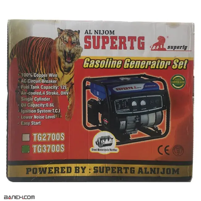 موتور برق بنزینی تک فاز سوپر تی جی 2700 وات TG3700S SUPERTG