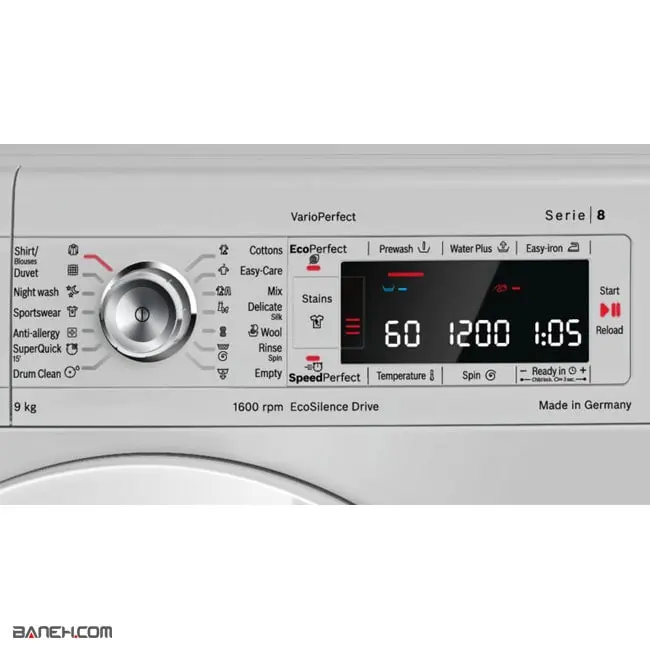 ماشین لباسشویی بوش 9 کیلویی نقره ای WAW3256XGC Bosch