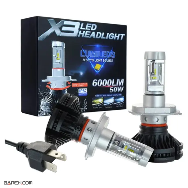 هدلایت خودرو 50 وات Stco X3 Car LED Headlight 6000LM