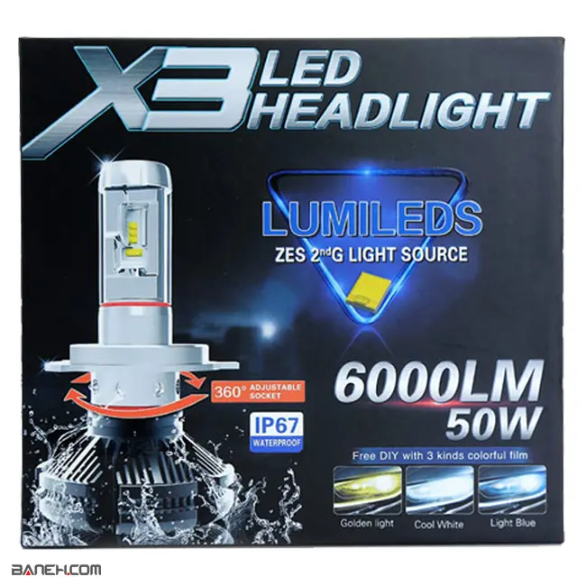 هدلایت خودرو 50 وات Stco X3 Car LED Headlight 6000LM