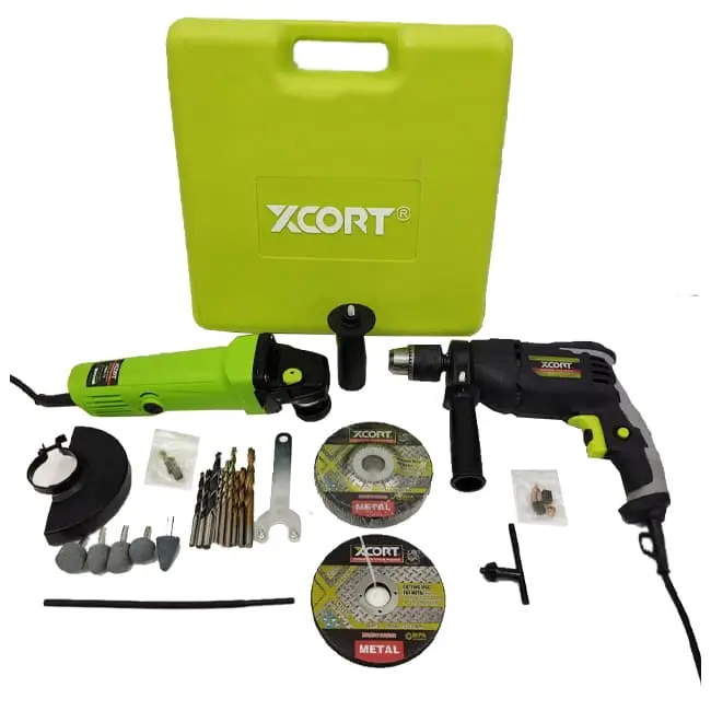 پک دریل چکشی و مینی فرز ایکسکورت XZJ04-13 XSM07-115 دیمر دار