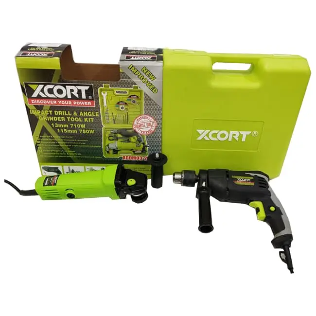 پک دریل چکشی و مینی فرز ایکسکورت XZJ04-13 XSM07-115 دیمر دار