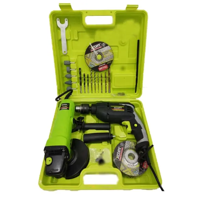 پک دریل چکشی و مینی فرز ایکسکورت XZJ04-13 XSM07-115 دیمر دار