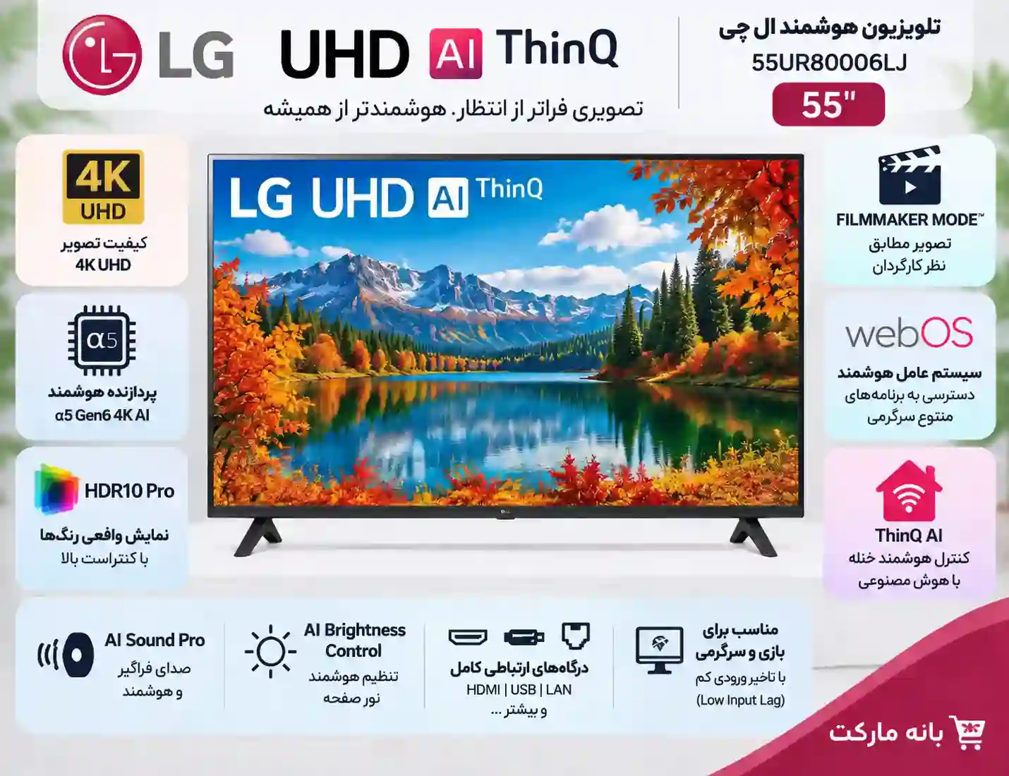 مشخصات تلویزیون ال جی 55UR8006