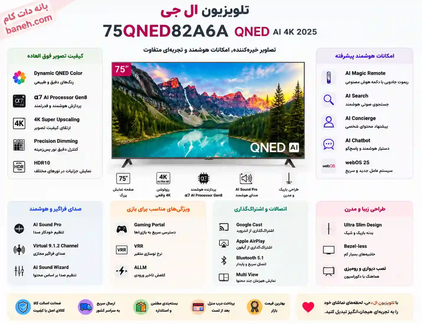 75QNED86A2 تلویزیون ال جی 75QNED86A