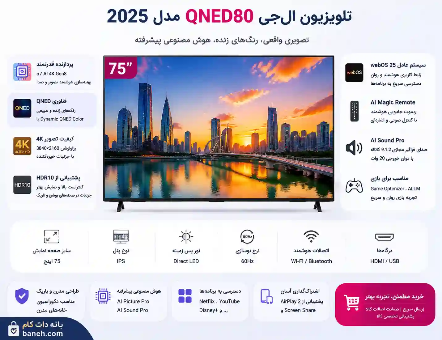 تلویزیون ال جی 75QNED80A