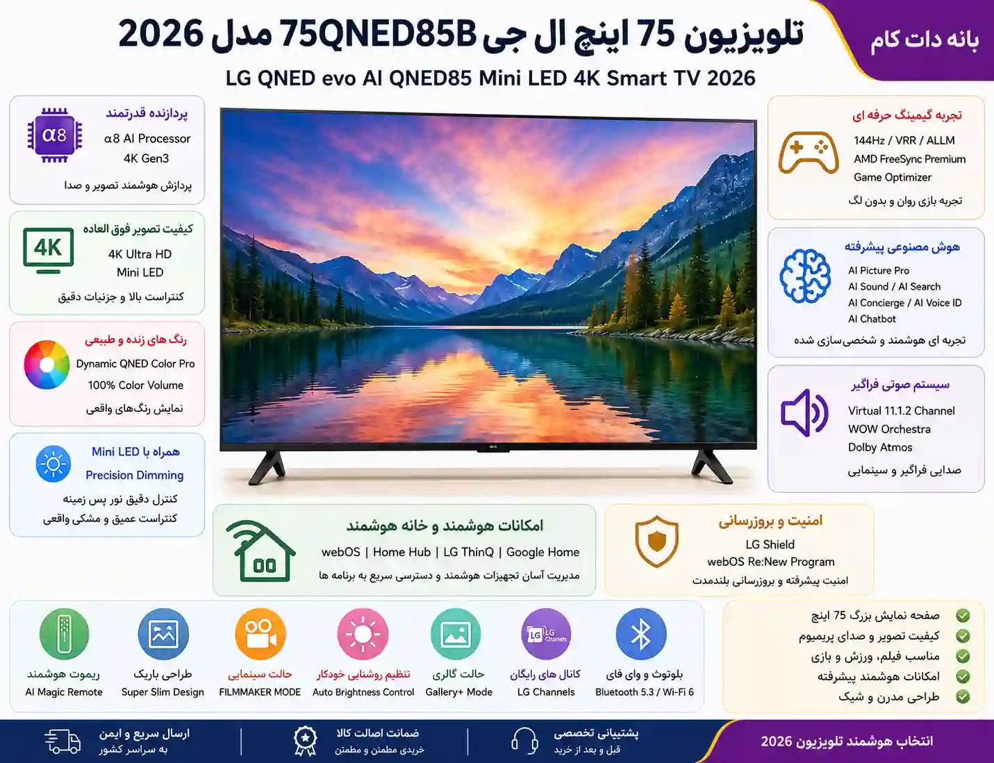 خرید تلویزیون ال جی 75QNED85B