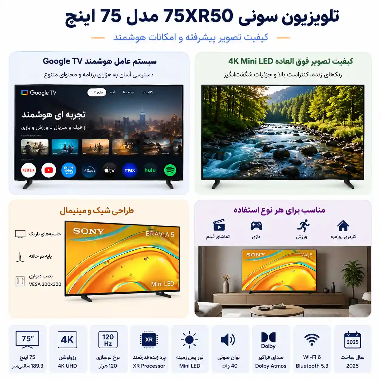 خرید تلویزیون سونی 75XR50