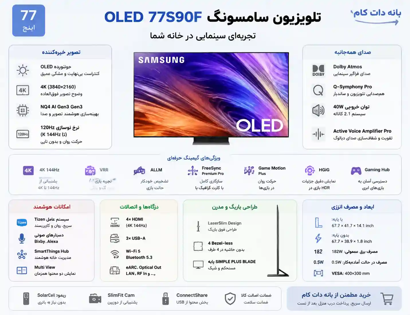 خرید تلویزیون سامسونگ 77S90F
