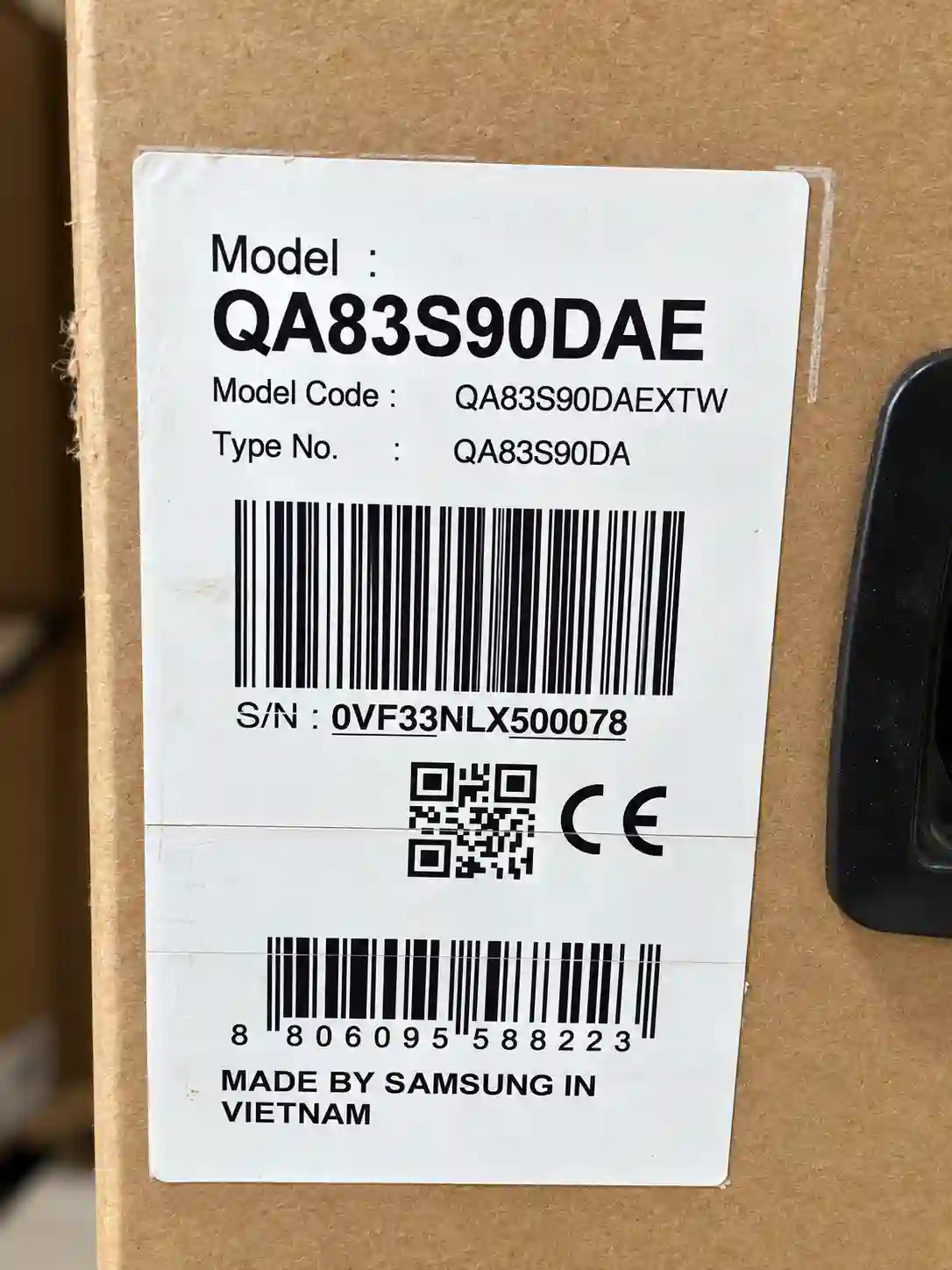 برچسب کارتن تلویزیون سامسونگ 83S90D
