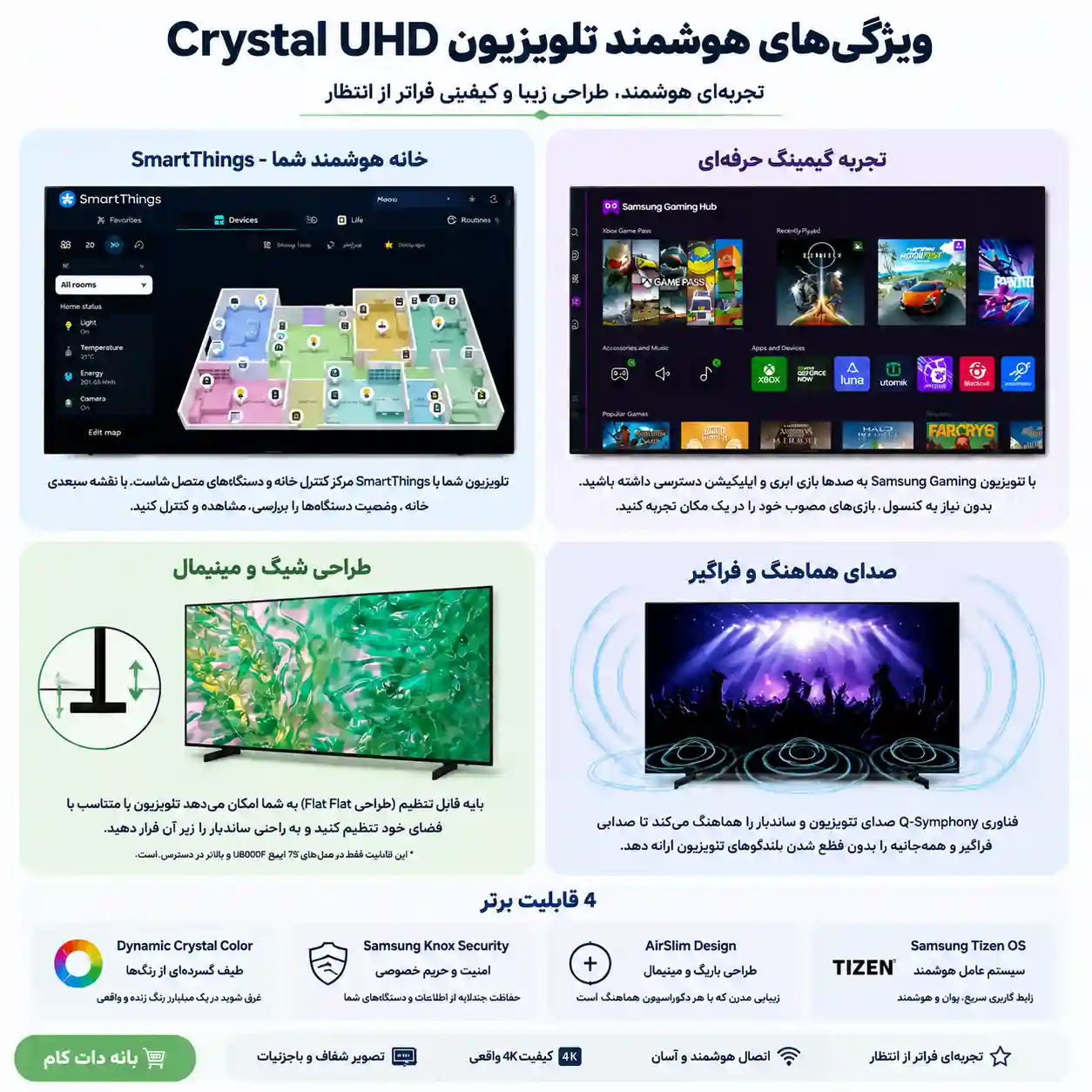 5 تلویزیون سامسونگ 85DU8000 سامسونگ 85DU8000