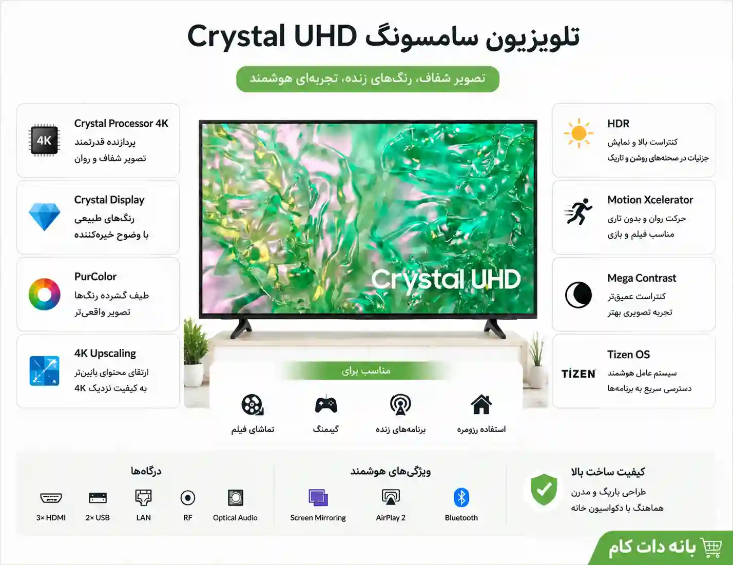 7 تلویزیون سامسونگ 85DU8000 تلویزیون سامسونگ