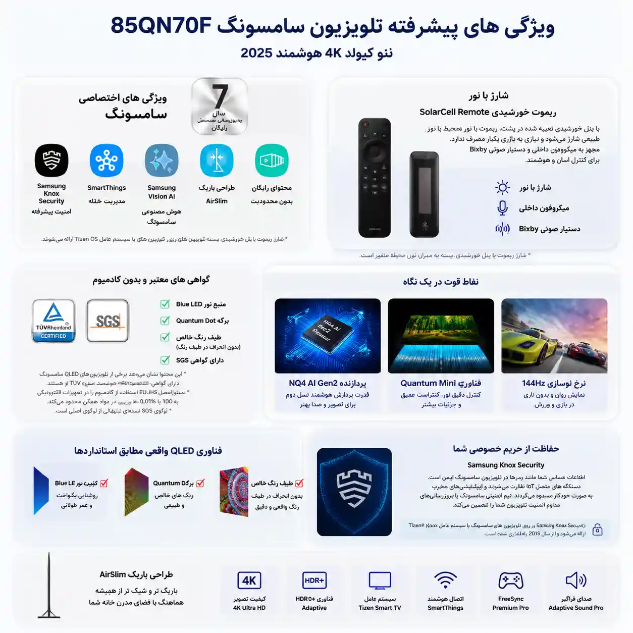 5 تلویزیون سامسونگ 85QN70F تلویزیون سامسونگ