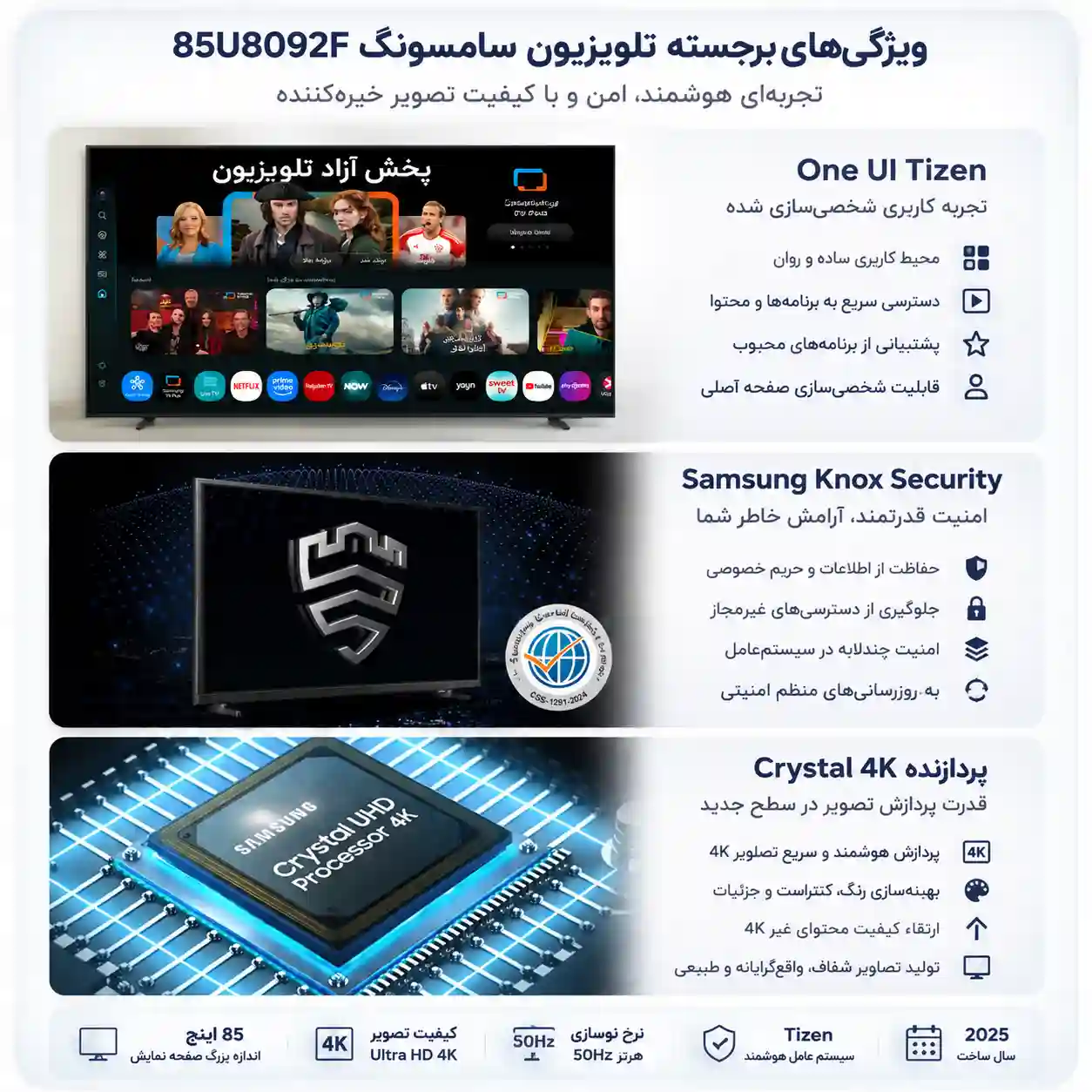 خرید تلویزیون سامسونگ 85U8092F