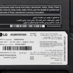 برچسب پشت تلویزیون ال جی 65QNED82A