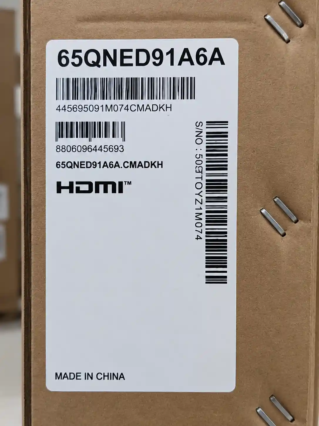 برچسب تلویزیون ال جی 65QNED91A