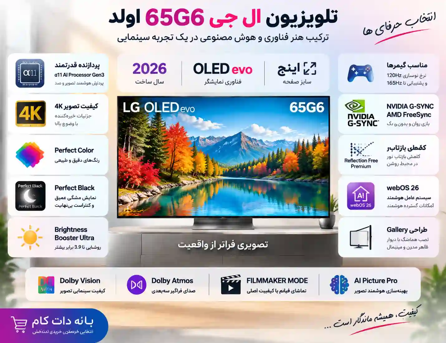 مشخصات تلویزیون ال جی 65G6 اولد
