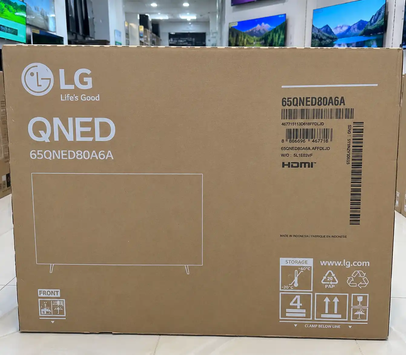 7 تلویزیون ال جی 65QNED80A کارتن تلویزیون ال جی 65QNED80A